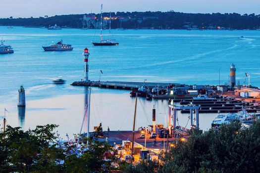 Lighthouses in Cannes at evening. Cannes, Provence-Alpes-Cote d'Azur, France