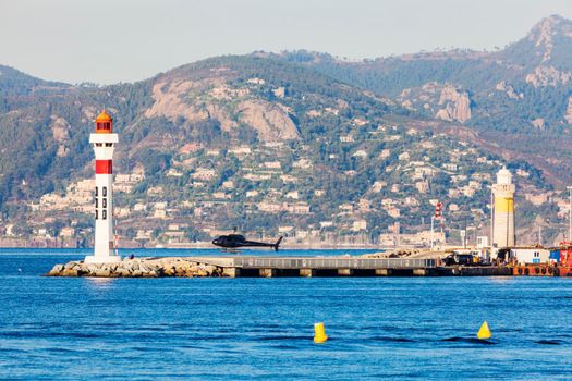 Lighthouses in Cannes. Cannes, Provence-Alpes-Cote d'Azur, France
