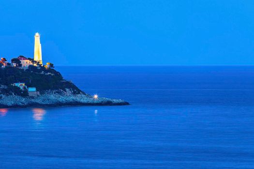 Cap Ferrat lighthouse in Saint Jean Cap Ferrat. Saint Jean Cap Ferrat, French Riviera, France.