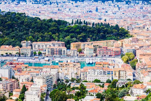 Nice panorama seen from Mt Boron. Nice, French Riviera, France.