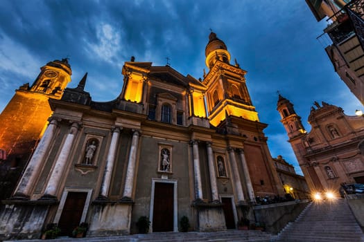 Saint Michel Basilica in Menton. Menton, Provence-Alpes-Cote d'Azur, France