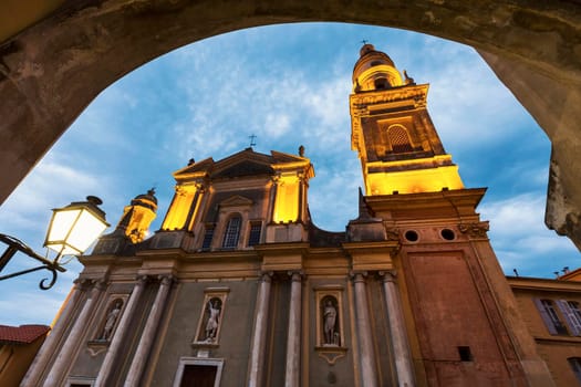 Saint Michel Basilica in Menton. Menton, Provence-Alpes-Cote d'Azur, France