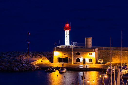 Menton lighthouse. Menton, Provence-Alpes-Cote d'Azur, France