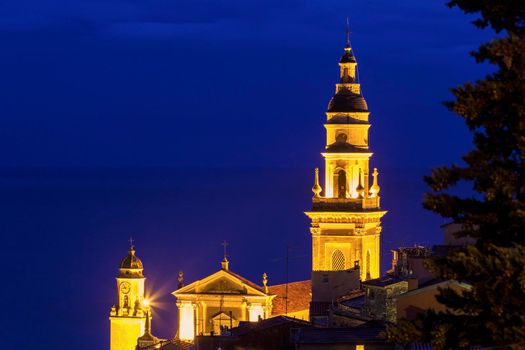 Saint Michel Basilica in Menton. Menton, Provence-Alpes-Cote d'Azur, France