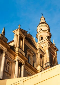 Saint Michel Basilica in Menton. Menton, Provence-Alpes-Cote d'Azur, France