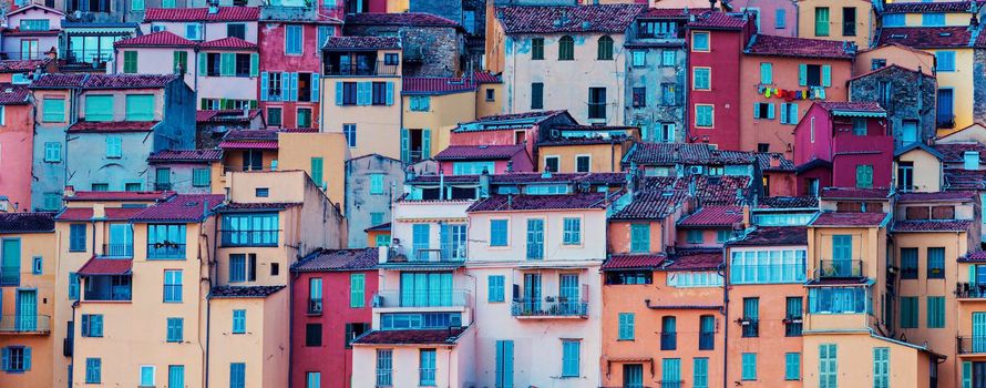 Architecture of Menton. Menton, Provence-Alpes-Cote d'Azur, France