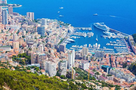 Monaco architecture - aerial view of the city. MOnte Carlo, Monaco.