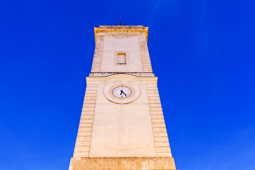 Clock Tower on Place de l'Horloge in Nimes Nimes, Occitanie, France.