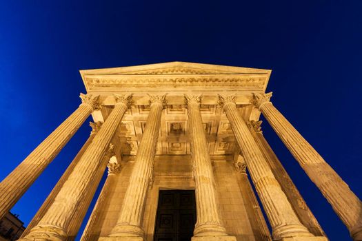 Maison Carree in Nimes. Nimes, Occitanie, France.