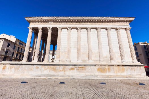 Maison Carree in Nimes. Nimes, Occitanie, France.