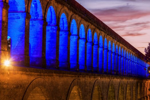 Saint Clement Aqueduct in Montpellier. Montpellier, Occitanie, France.