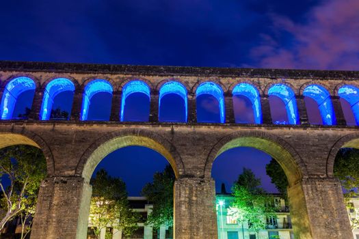 Saint Clement Aqueduct in Montpellier. Montpellier, Occitanie, France.