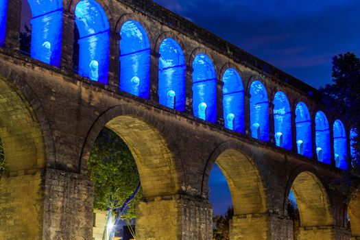 Saint Clement Aqueduct in Montpellier. Montpellier, Occitanie, France.