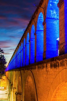 Saint Clement Aqueduct in Montpellier. Montpellier, Occitanie, France.
