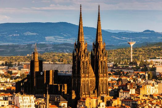 Clermont-Ferrand Cathedral. Clermont-Ferrand, Auvergne-Rhone-Alpes, France.