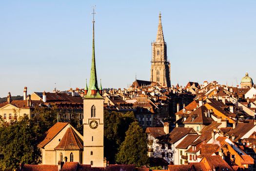 Architecture of Bern in the morning. Bern, Bern-Mittelland, Switzerland.