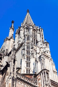 Monumental Ulm Minster. Ulm, Baden-Wurttemberg, Germany.