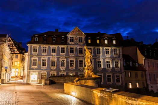 Old architecture and bridge of Old Town in Bamberg. Bamberg, Bavaria, Germany.