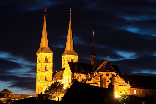 Bamberg Cathedral at night. Bamberg, Bavaria, Germany.