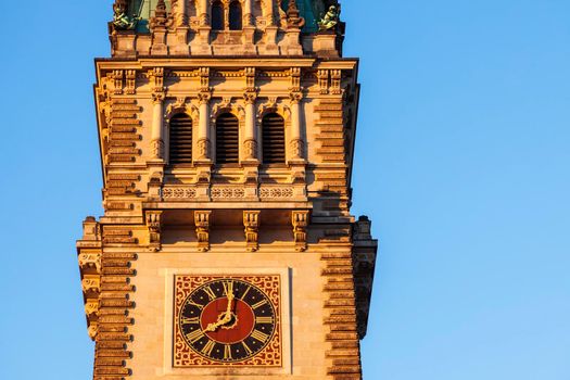 Old City Hall on Rathausmarkt in Hamburg. Hamburg, Germany.