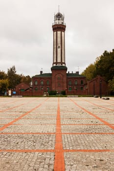 Lighthouse in Niechorze. Niechorze, West Pomerania, Poland.