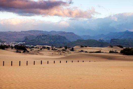 Sand Dunes in Maspalomas. Maspalomas, Gran Canaria, Canary Islands, Spain