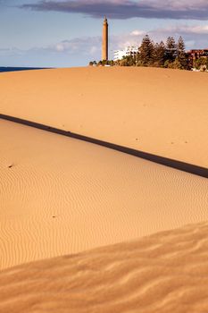 Maspalomas lighthouse and dunes. Maspalomas, Gran Canaria, Canary Islands, Spain