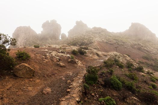 Trail to Roque Nublo. Gran Canaria, Canary Islands, Spain.