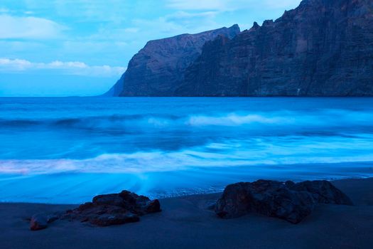 The cliffs of Los Gigantes at dawn. Los Gigantes, Tenerife, Canary Islands, Spain.