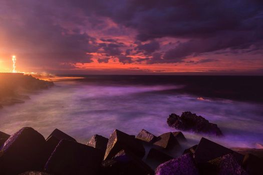 Puerto de la Cruz Lighthouse. Puerto de la Cruz, Tenerife, Canary Islands, Spain.