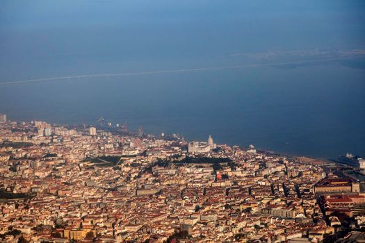 Lisbon - aerial view of the city. Lisbon, Portugal.