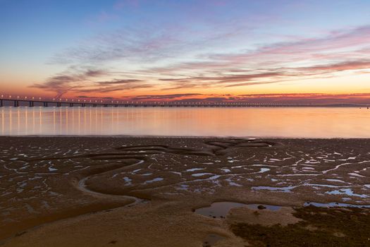 Vasco da Gama Bridge in Lisbon. Lisbon, Portugal.