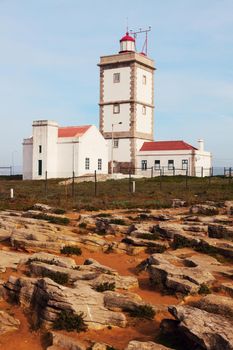 Cabo Carvoeiro Lighthouse in Portugal. Centro Region, Portugal.
