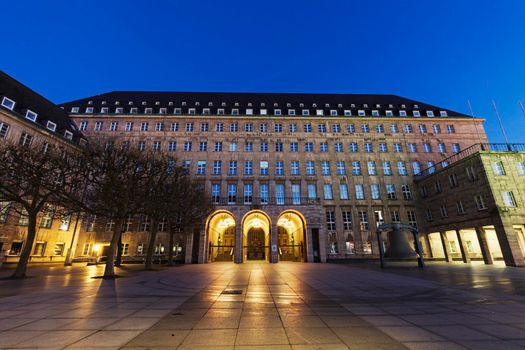 Bochum Rathaus at night. Bochum, North Rhine-Westphalia, Germany