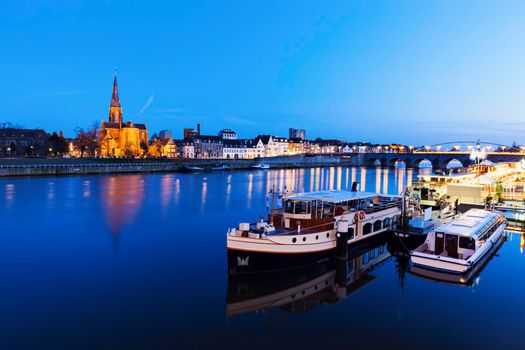 Meuse River in Maastricht. Maastricht, Limburg, Netherlands.