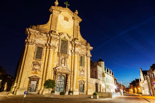 Church of Saints Peter and Paul on Veemarkt in Mechelen. Mechelen, Flemish Region, Belgium