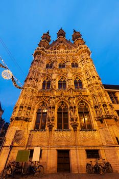 Leuven City Hall on Grote Markt. Leuven,  Flemish Region, Belgium