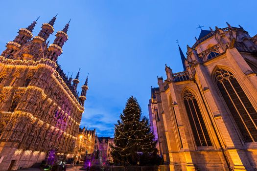 Leuven City Hall on Grote Markt. Leuven, Flemish Region, Belgium