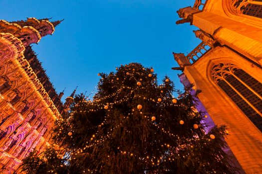 Leuven City Hall on Grote Markt. Leuven,  Flemish Region, Belgium