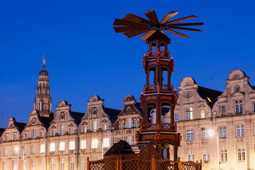 Christmas on Grand Place in Arras. Arras, Nord-Pas-de-Calais-Picardy, France.