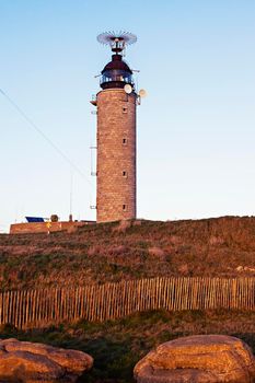 Cape Gris Nez Lighthouse at sunset. Nord-Pas-de-Calais-Picardy, France.