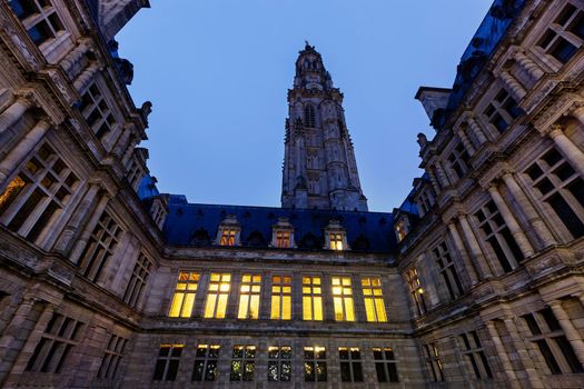 Arras Town Hall on Place des Heros. Arras, Nord-Pas-de-Calais-Picardy, France.