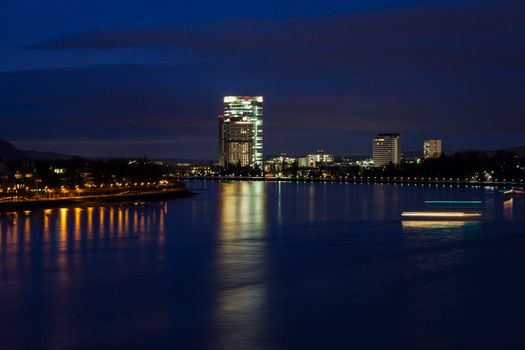 Rhine River in Bonn Bonn, North Rhine-Westphalia, Germany