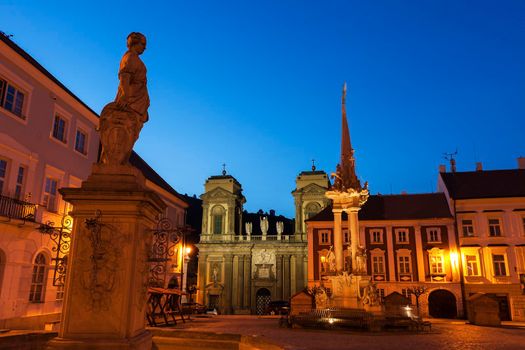 St. Anne's Church on Main Square in Mikulov. Mikulov, South Moravian Region, Czech Republic.