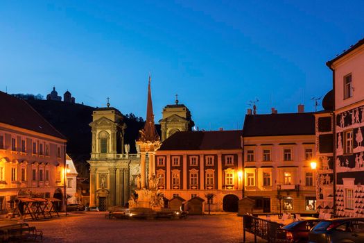 St. Anne's Church on Main Square in Mikulov. Mikulov, South Moravian Region, Czech Republic.