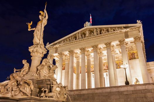 Parliament of Austria in Vienna. Vienna, Austria.