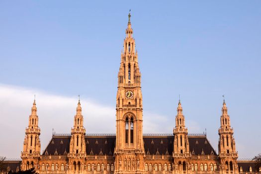 Vienna City Hall at sunrise. Vienna, Austria.