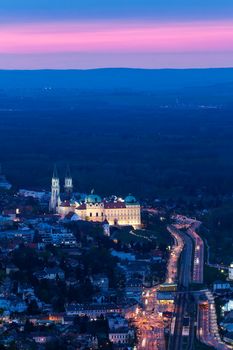 Klosterneuburg Monastery seen at sunset. Vienna, Austria.