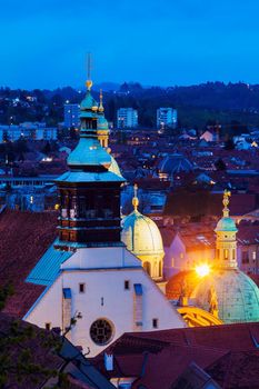 Graz Cahtedral and Katharinenkirche. Graz, Styria, Austria.