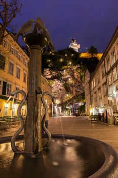 The Uhrturm in Graz. Graz, Styria, Austria.